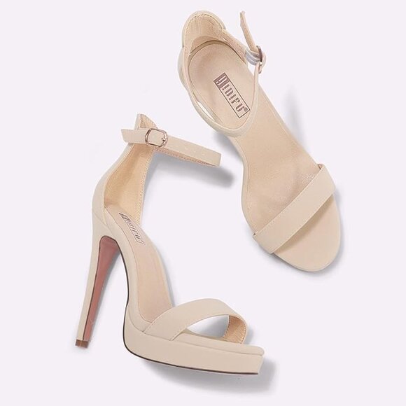 IDIFU Women's US 8.5 Stiletto High Heel Sandals Platform Open Toe Ankle Strap Dr - Picture 4 of 6